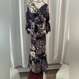 ZARA, NEW beautiful fancy set, skirt and blouse, size Small, brown and cream